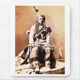 Crow indian, 1880. mousepad