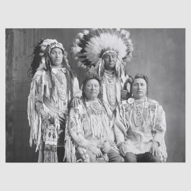 Crow Indian Group Portrait, Anfang der 1900er Seidenpapier (Vorderseite)