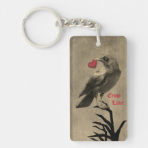 Crow-Liebe Doppelseitiger Schlüsselanhänger