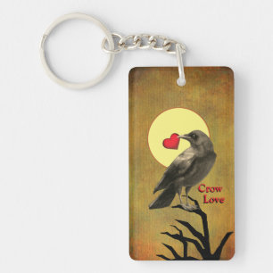 Crow Love double face, Porte - clé personnalisable