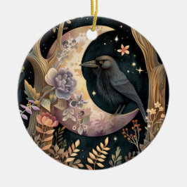 Crow Moon Keramik Ornament