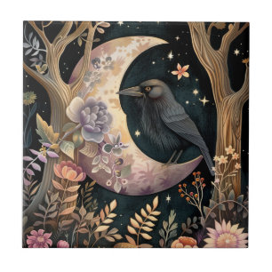 Crow Moon Keramik Tile Fliese