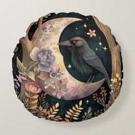 Crow Moon Rundes Kissen