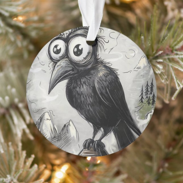 Crow noir gothique et tour Halloween Éffrayant (Arbre)
