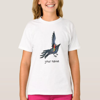 Crow noir volant avec petite fille - T-shirt