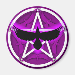 Crow-Pentagramm - Lila Magnet