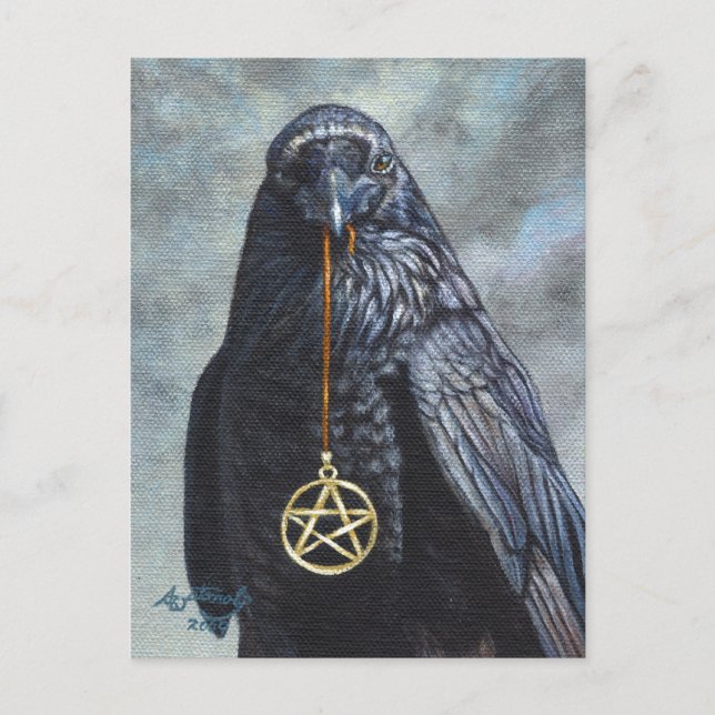 Crow-Pentagramm Postkarte (Vorderseite)