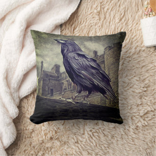 Crow Pillow Wall City Kissen