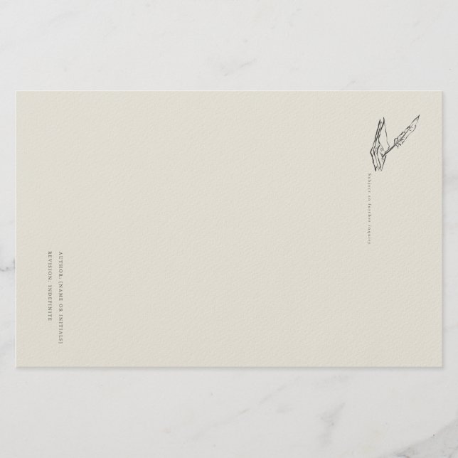 Crow-quilled page- Regency Correspondence Briefpapier (Vorderseite)