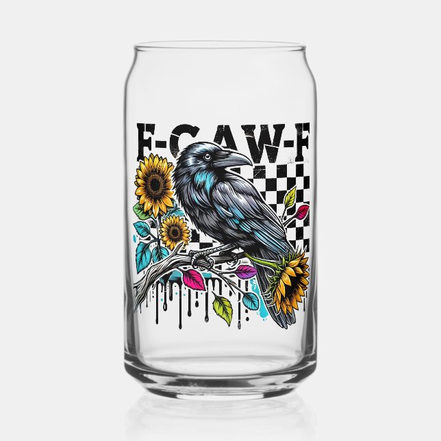 Crow Raven F-CAW-F Funny Halloween Dosenglas (Rückseite)