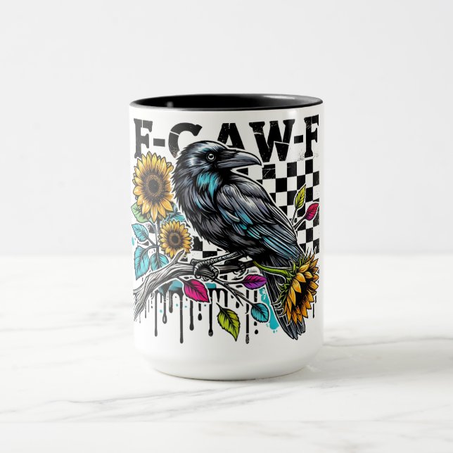 Crow Raven F-CAW-F Funny Halloween Tasse (Zentrum)