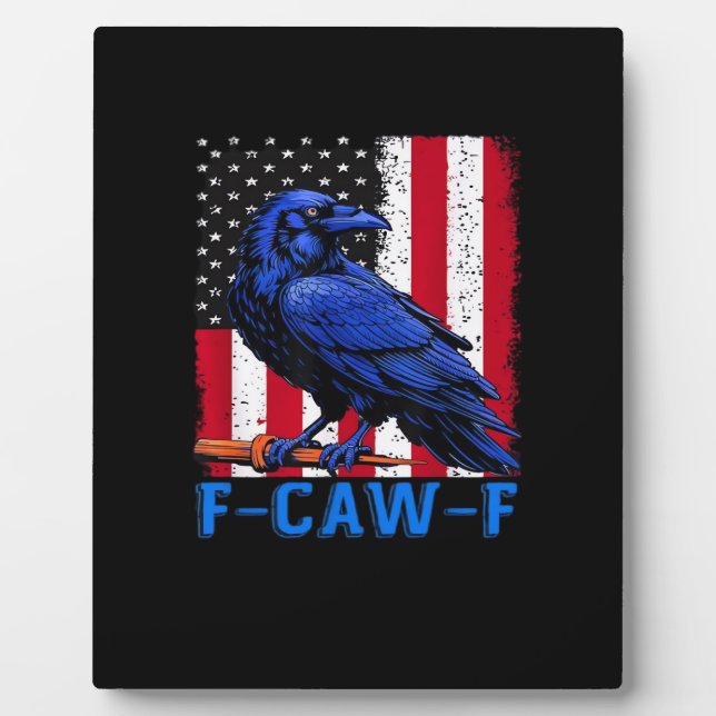 Crow Raven Funny F-Caw-F Minimal Clean Fotoplatte (Vorderseite)