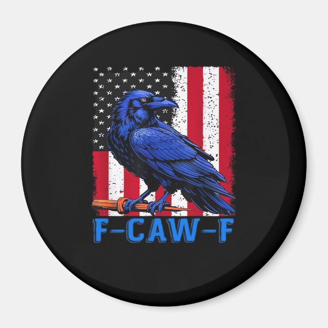 Crow Raven Funny F-Caw-F Minimal Clean Magnet (Vorne)