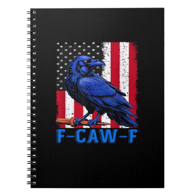 Crow Raven Funny F-Caw-F Minimal Clean Notizblock (Vorderseite)