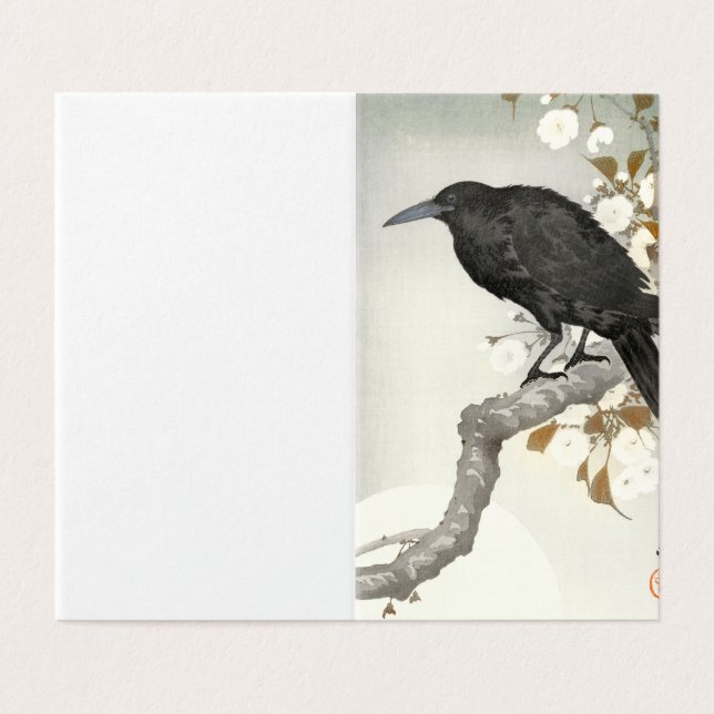 Crow Raven Koson Japanese Bird (Außenseite Aufgefaltet)