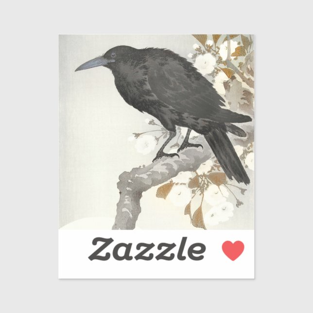 Crow Raven Koson Japanese Bird Aufkleber (Blatt)