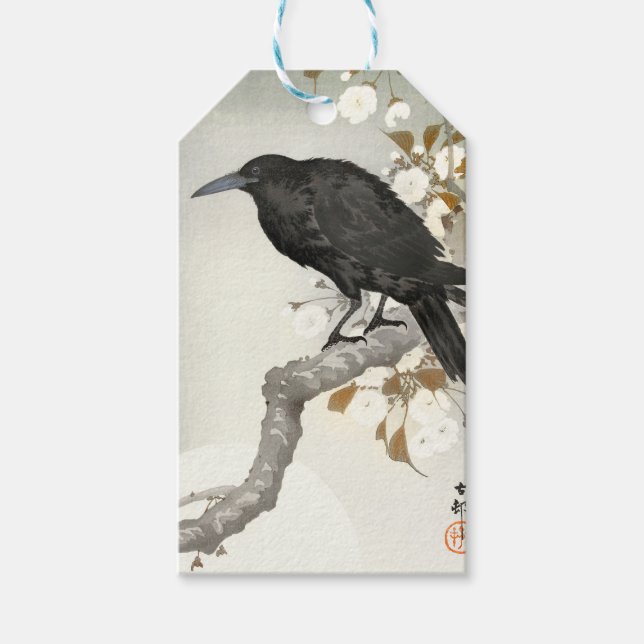Crow Raven Koson Japanese Bird Geschenkanhänger (Vorderseite)