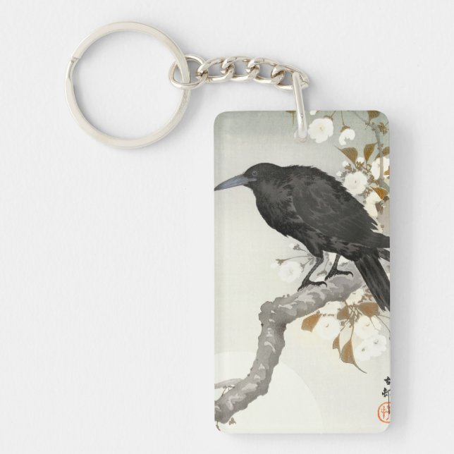 Crow Raven Koson Japanese Bird Schlüsselanhänger (Vorderseite)
