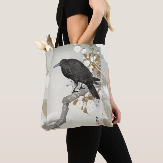 Crow Raven Koson Japanese Bird Tasche (Von Nahem)