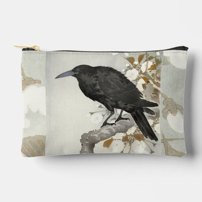 Crow Raven Koson Japanese Bird Zubehörtasche (Vorderseite)