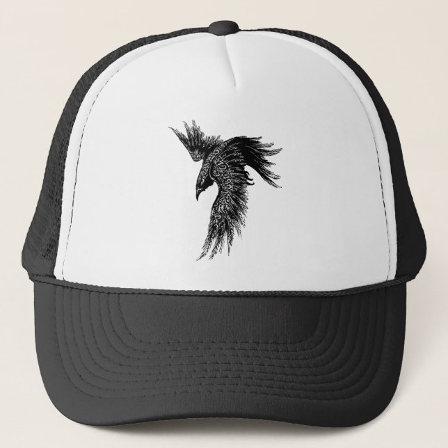Crow Raven Norse Viking Symbol Truckerkappe (Vorderseite)