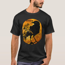 Crow Raven Orange und Schwarz Vollmond-Spektren T-Shirt