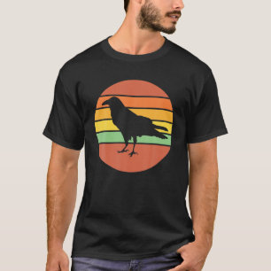 Crow Raven Retro Sunset T-Shirt