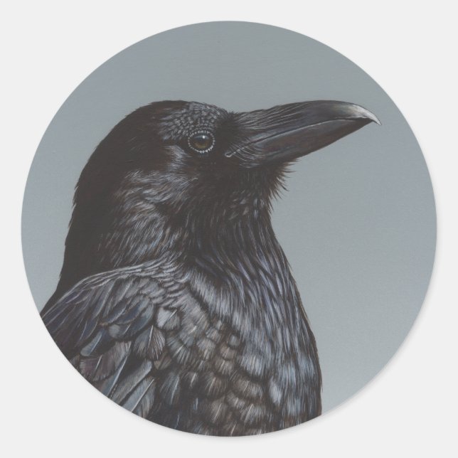 Crow Runder Aufkleber (Vorderseite)