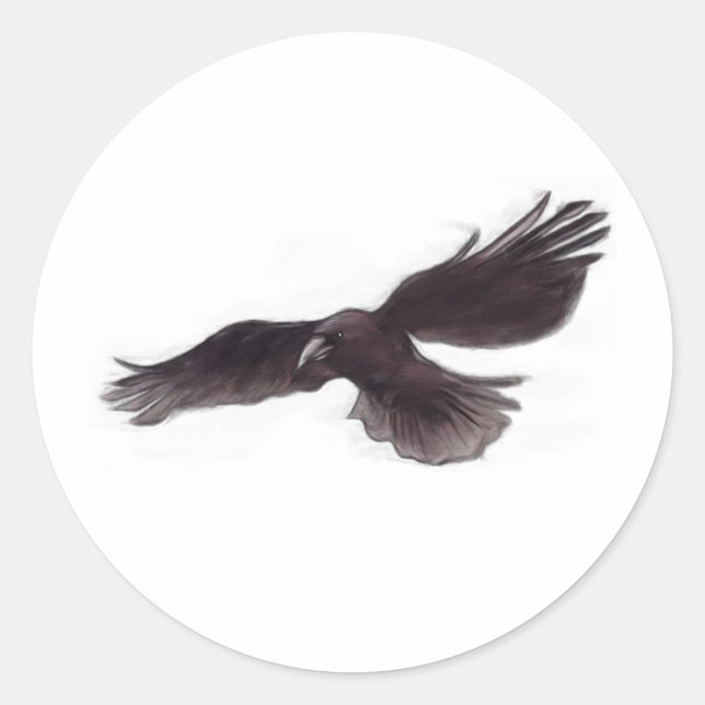 Crow Runder Aufkleber (Vorderseite)