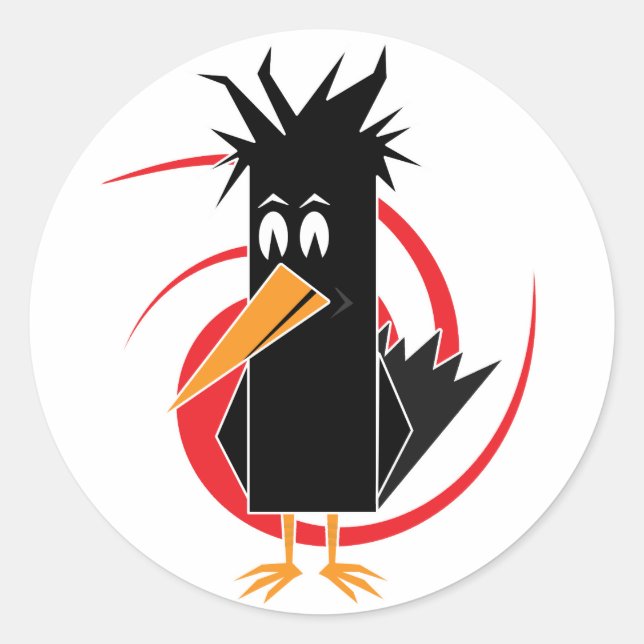 Crow Runder Aufkleber (Vorderseite)