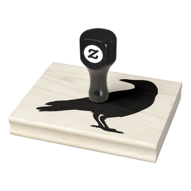 Crow-Silhouette, Black Bird, 4" x 5"-Gummi-Briefma Gummistempel (Stempel)
