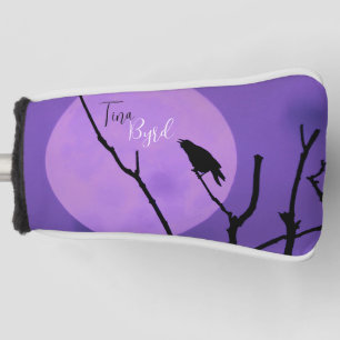 Crow Silhouette Lavender Lila Moon Golf Headcover
