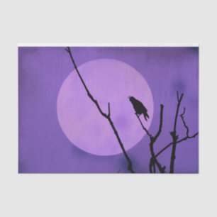 Crow Silhouette Lavender Lila Moon Seidenpapier
