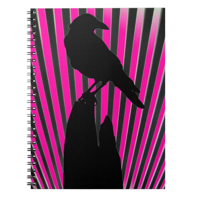 Crow-Silhouette-Notebook Notizblock (Vorderseite)
