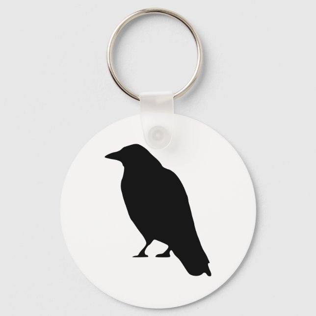 Crow-Silhouette Schlüsselanhänger (Vorderseite)