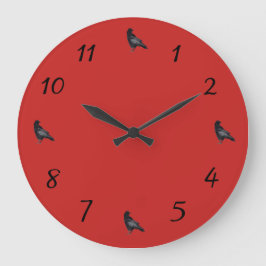 Crow Time Fliegen Große Wanduhr