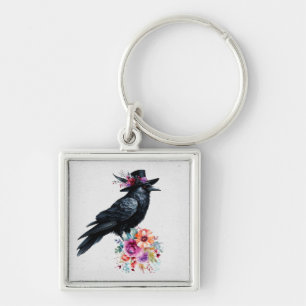 Crow, Tophat, Bouquet-Schlüsselanhänger Schlüsselanhänger