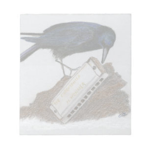 Crow und Harmonica Notizblock