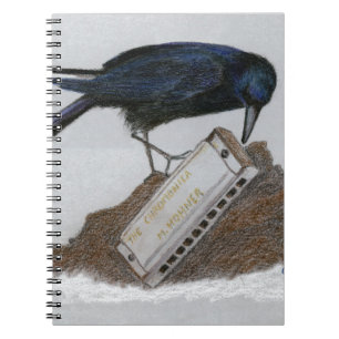 Crow und Harmonica Notizblock