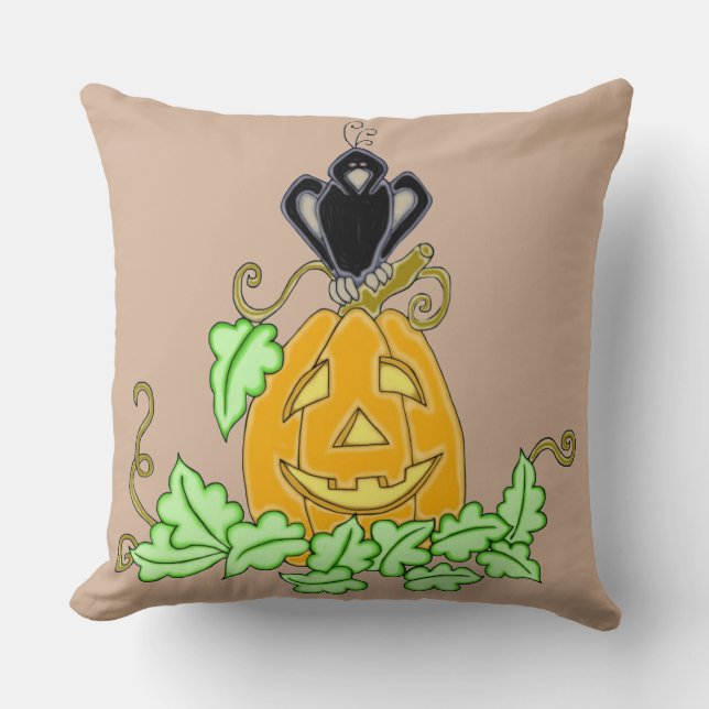 Crow und Pumpkin Kissen (Vorderseite)