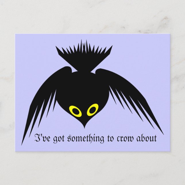 Crow Wichtige Ankündigung Postkarte (Vorderseite)