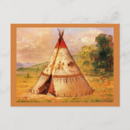 Crow WigWam. George Catlins Vintage Kunst Postkarte