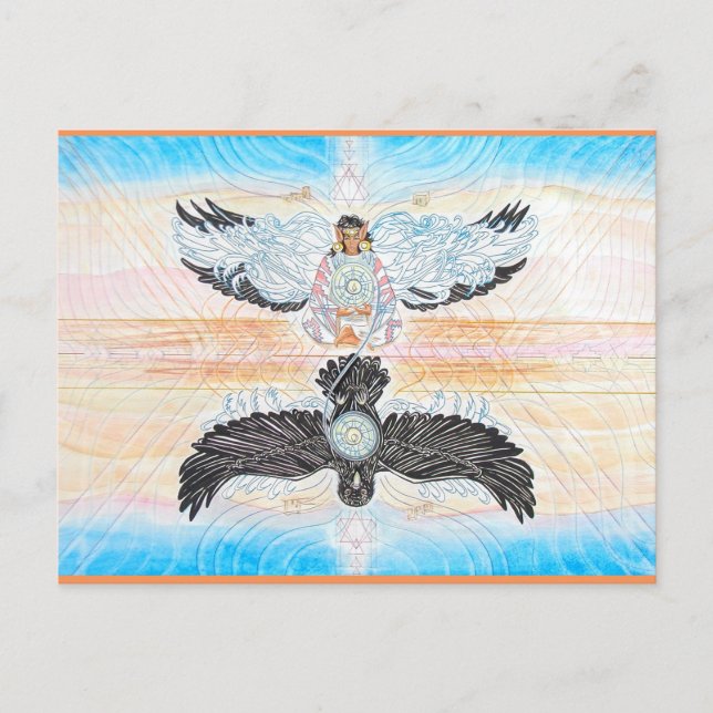 Crow Woman Fairy Postkarten (Vorderseite)