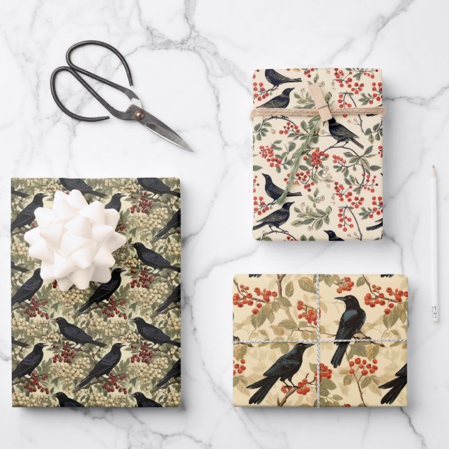 Crowberry Geschenkpapier Set (Vorderseite)