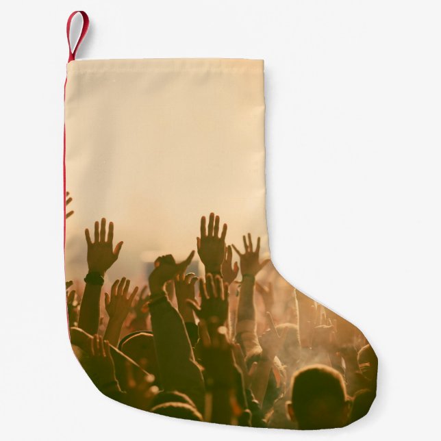 Crowd at concert - Retro-Stil Fotokonzert, Kleiner Weihnachtsstrumpf (Vorderseite)