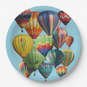 Crowded Colorful Hot Air Balloons Pappteller