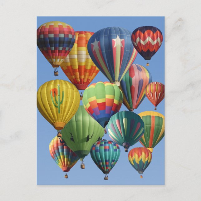 Crowded Colorful Hot Air Balloons Postkarte (Vorderseite)