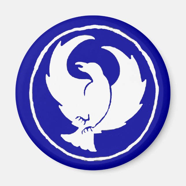 Crowfoot Magnet in blau, rund oder Square (Vorne)