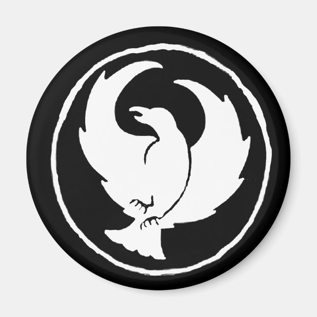 Crowfoot Magnet in Weiß, Runde oder Quadrat (Vorne)