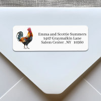 Crowing Rooster Wasserfarbe Rücksendeadresse